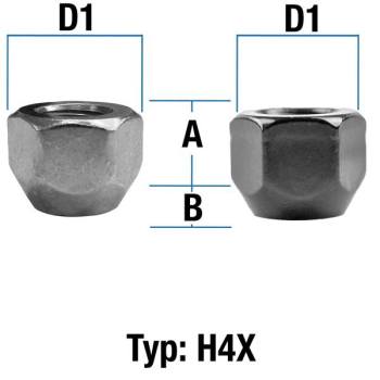 Écrou de roue ouvert M12x1.5 Cône 60° SW-21 L-17 argent