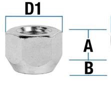 Lug nut open M12x1.5 Conical 60° SW--19 L--15.5 silver
