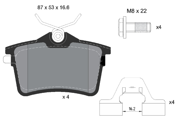 Plaquettes de frein Berlingo III / 308 / Partner arrière