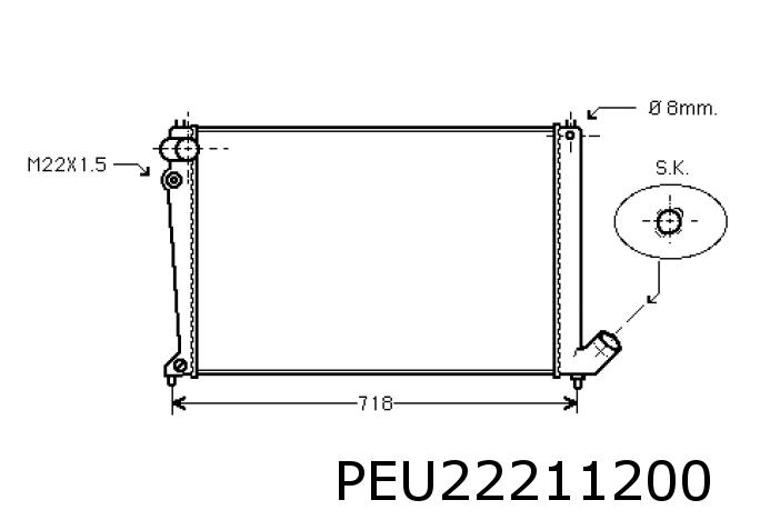 Kühler 406 1,6/1,8/2,0 Aut.