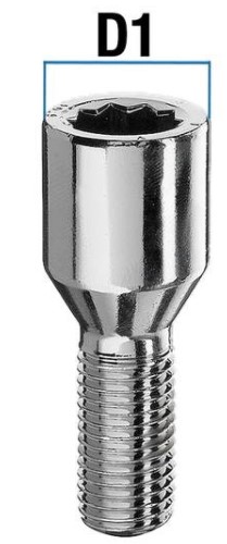 Radschraube M14x1.5 Kegel 60° SW-Stern L-28 verzinkt