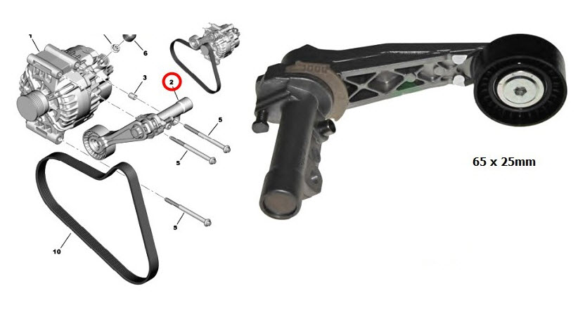 Belt Tensioner, v-ribbed belt