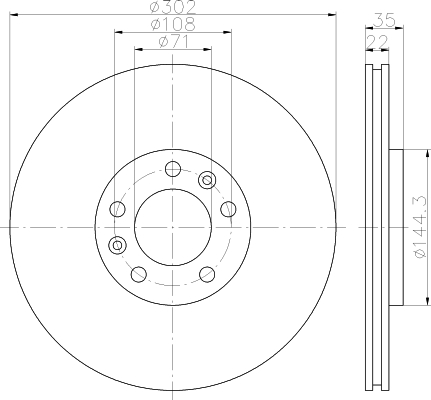 C6 Brake Disc 1x rear