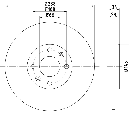Disque de frein PEINT avant C5 I + II 2,0 HDi 138 PS /  2,2 HDi / 3,0 V6 / Xantia V6