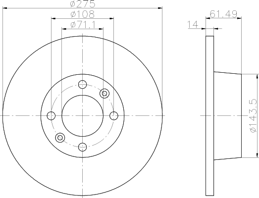 Disque de frein C5 I + II arrière