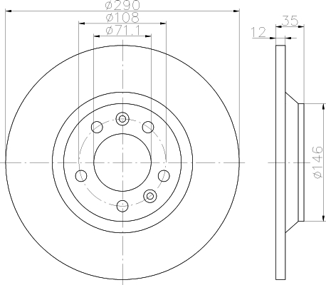 Disco del freno VERNICIATI posteriore C5 III / 407 / 508 / 607 / RCZ