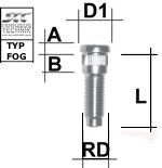 Rändelbolzen M12 x 1.5 L43