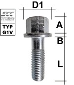 Radschraube M12 x 1,25  L53 Flachbund Typ G1V