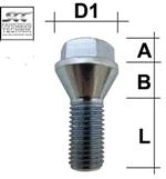 Vis M12 x 1,25 L26 Kegel 60° Typ B5V