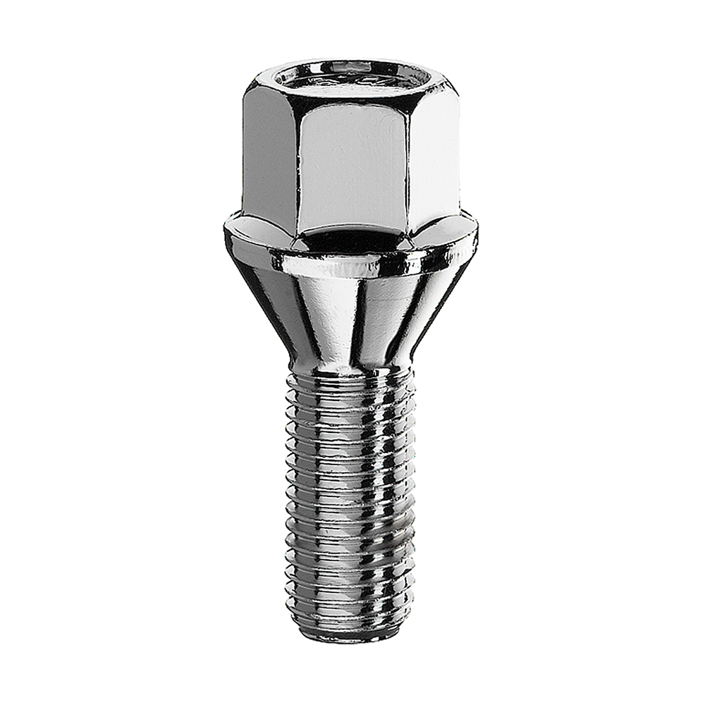 Lug bolt M12x1.5 Conical 60° SW--17 L--42 silver