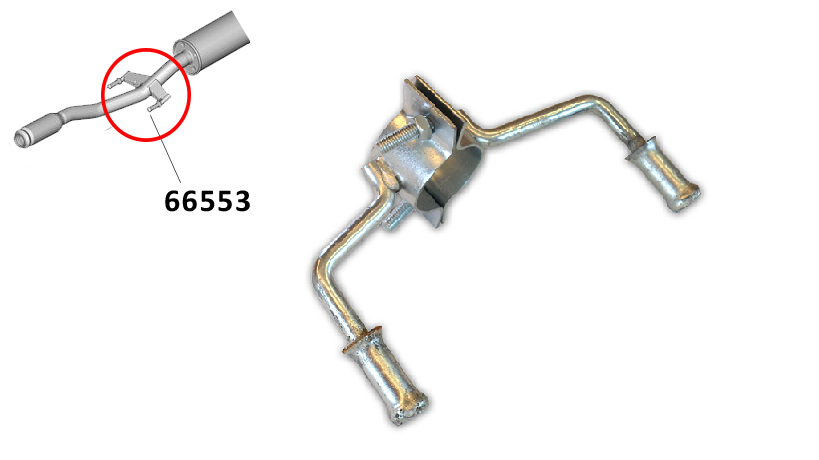 Auspuffhalter vorne doppelt 207 / 208 /2008