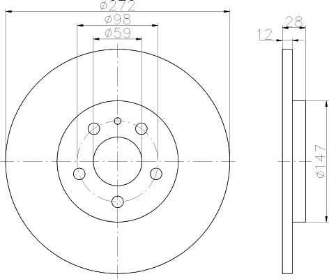Bremsscheibe BESCHICHTET hinten C8 / 807