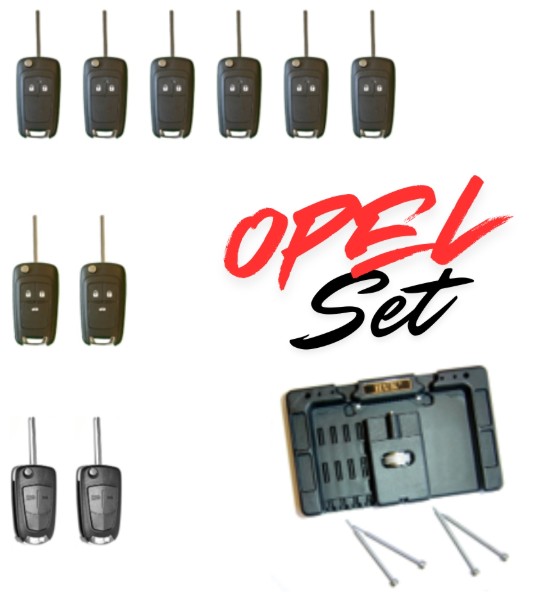Starter-Set Opel Schlüsselgehäuse 10x Schlüssel, 1x Werkzeug