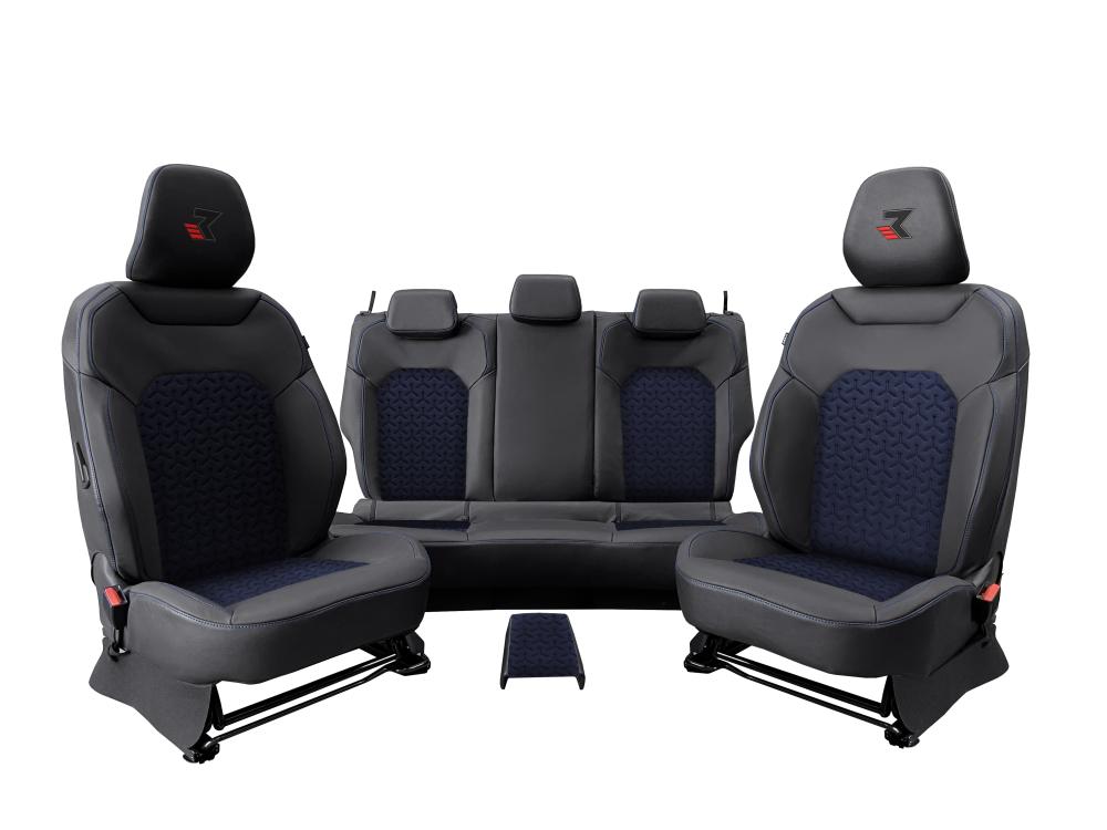 REDUST Sitzbezüge Bigster mit Logo Schwarz/ Blau C18