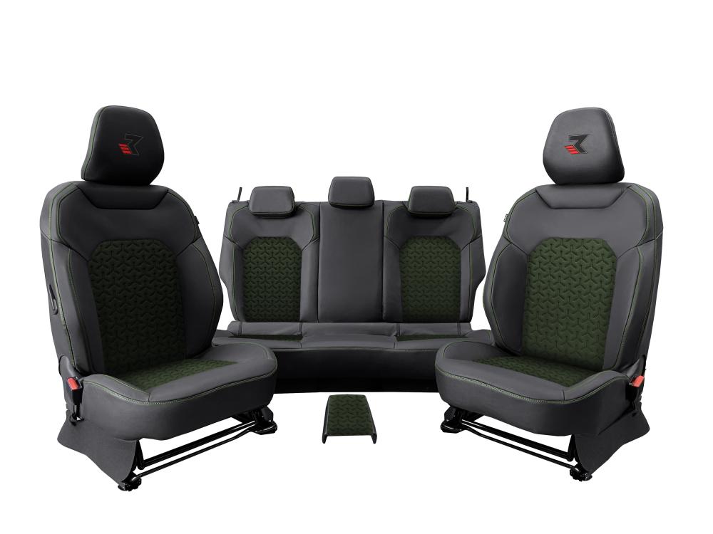 REDUST Sitzbezüge Bigster mit Logo Schwarz/ Grün C17