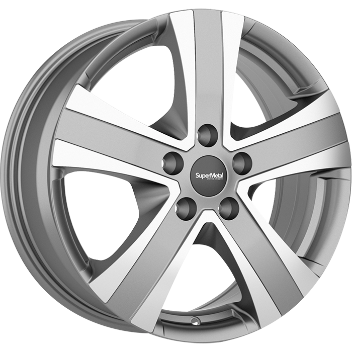 SuperMetal HAMMER Matt Grey Polished 6.5x17 ET60 5x160 65.1