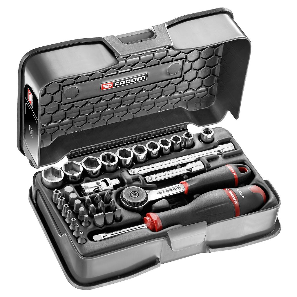 FACOM Coffret Douil 1/4' 6P Mm R.161B 37Pc Mou