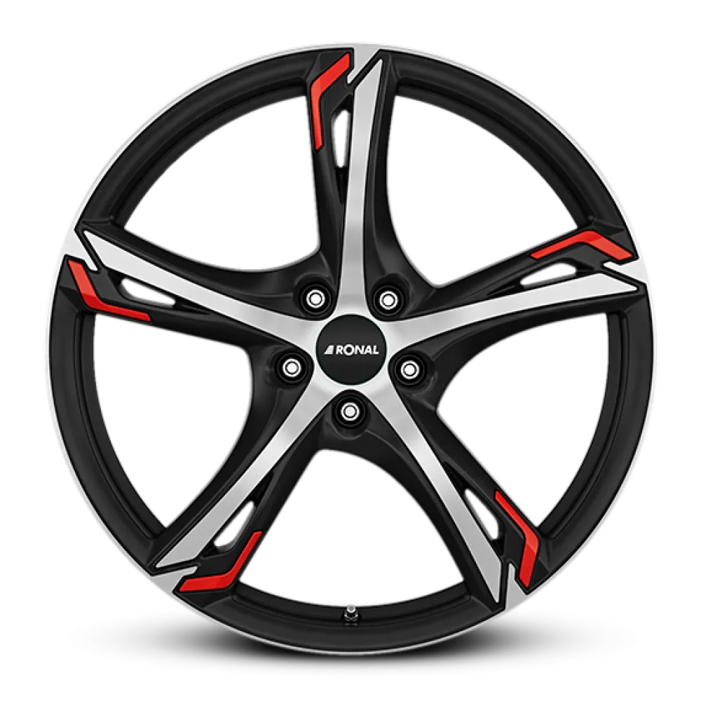RONAL R62 Red JET BLACK-MATT-FRONT CUT 8.5x20 ET38 5x115 70.3