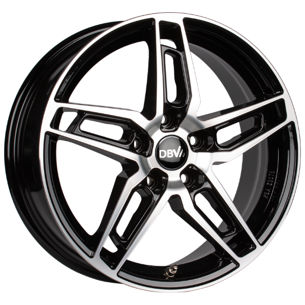DBV 5DS 005 schwarz glänzend, front poliert 6.5x16 ET45 5x100 60.1