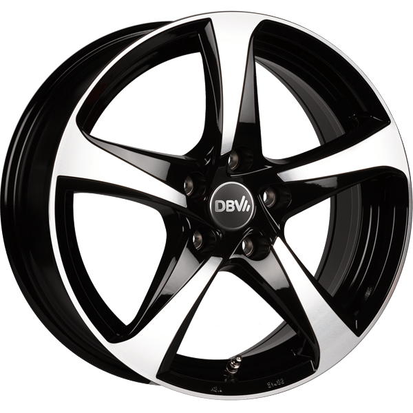 DBV 5SP 001 schwarz glänzend, front poliert 8.0x18 ET40 5x108 74.1