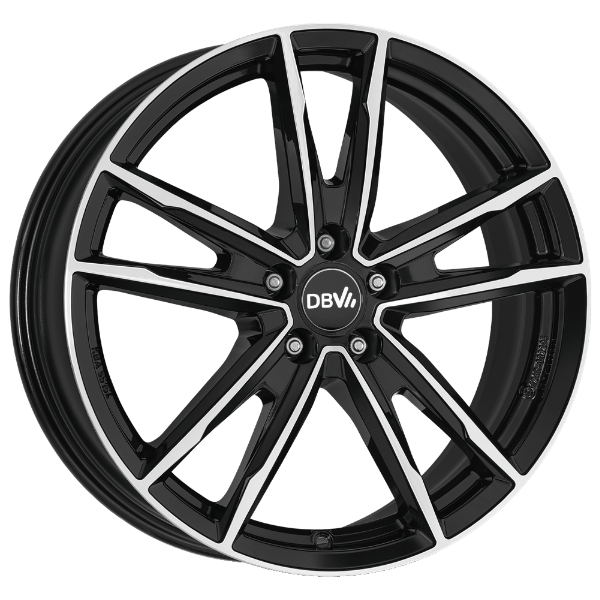 DBV Florida KF dark schwarz glänzend, front poliert 6.5x17 ET39 5x100 57.1