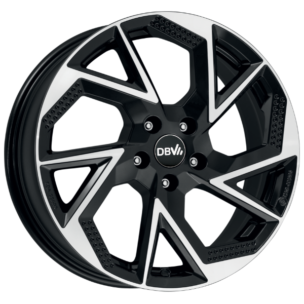 DBV Napoli AP dark schwarz glänzend, front poliert 6.5x16 ET32 5x114.3 66.1