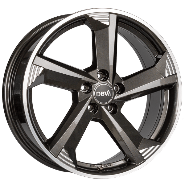 DBV Torino III anthrazit glänzend, front poliert 8.0x18 ET40 5x108 70.1