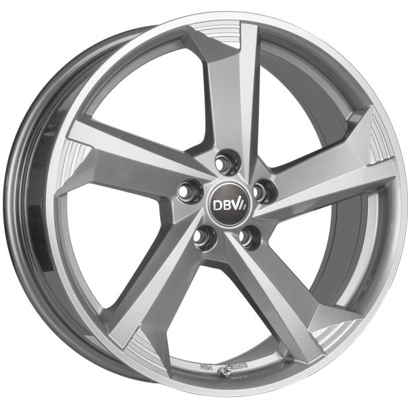 DBV Torino III hyper silber, front poliert 7.5x17 ET40 5x100 60.1