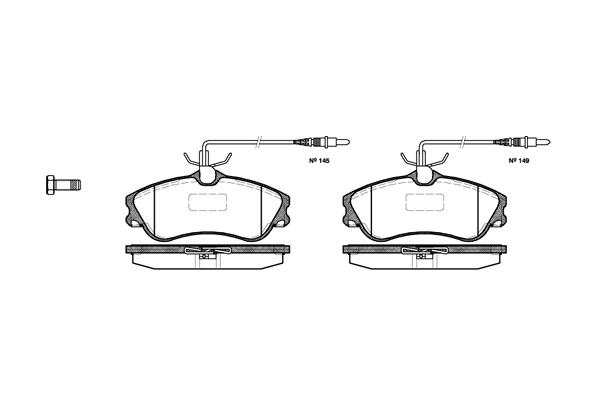 Pastiglie freni PSA -1/02 (1.1i/1.4i/1.6i-16V/1.8i/2.0i-16V/1.8D/1.9D/1.9TD/2.0HDi)