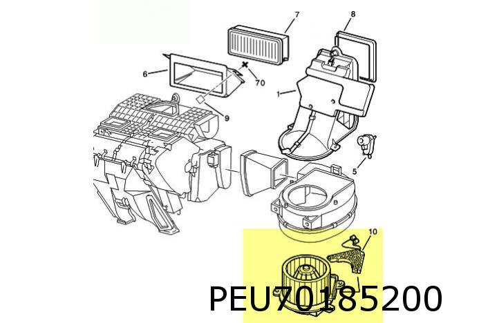 Heizgebläsemotor rechts Evasion / (Jumpy bis Bj.01.2007)