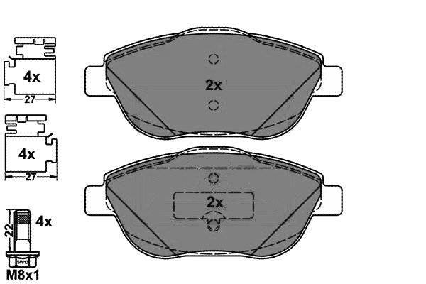 Pastiglie freni anteriore C3 II / DS3 / C3 Picasso / C3 Aircross / 208 / 2008