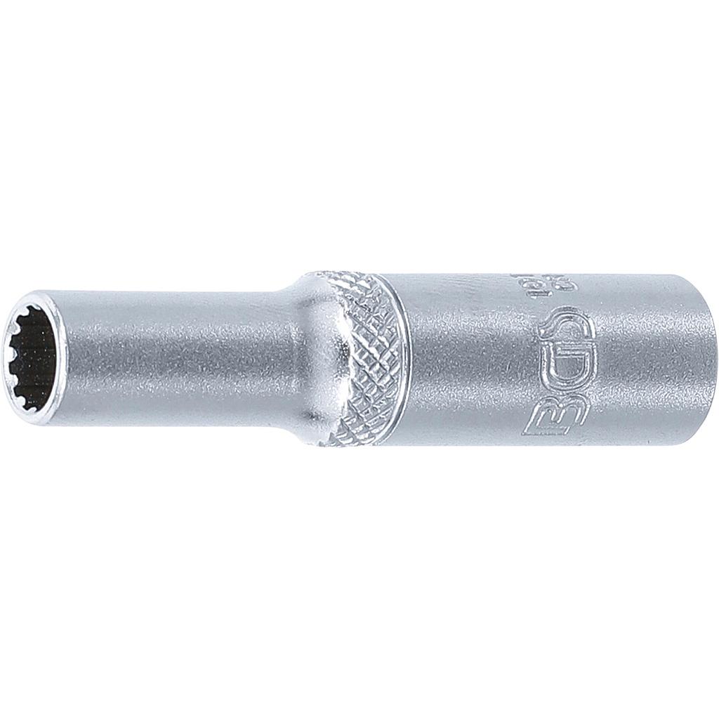 Steckschlüssel-Einsatz Gear Lock, tief | Antrieb Innenvierkant 6,3 mm (1/4&quot;) | SW 6 mm