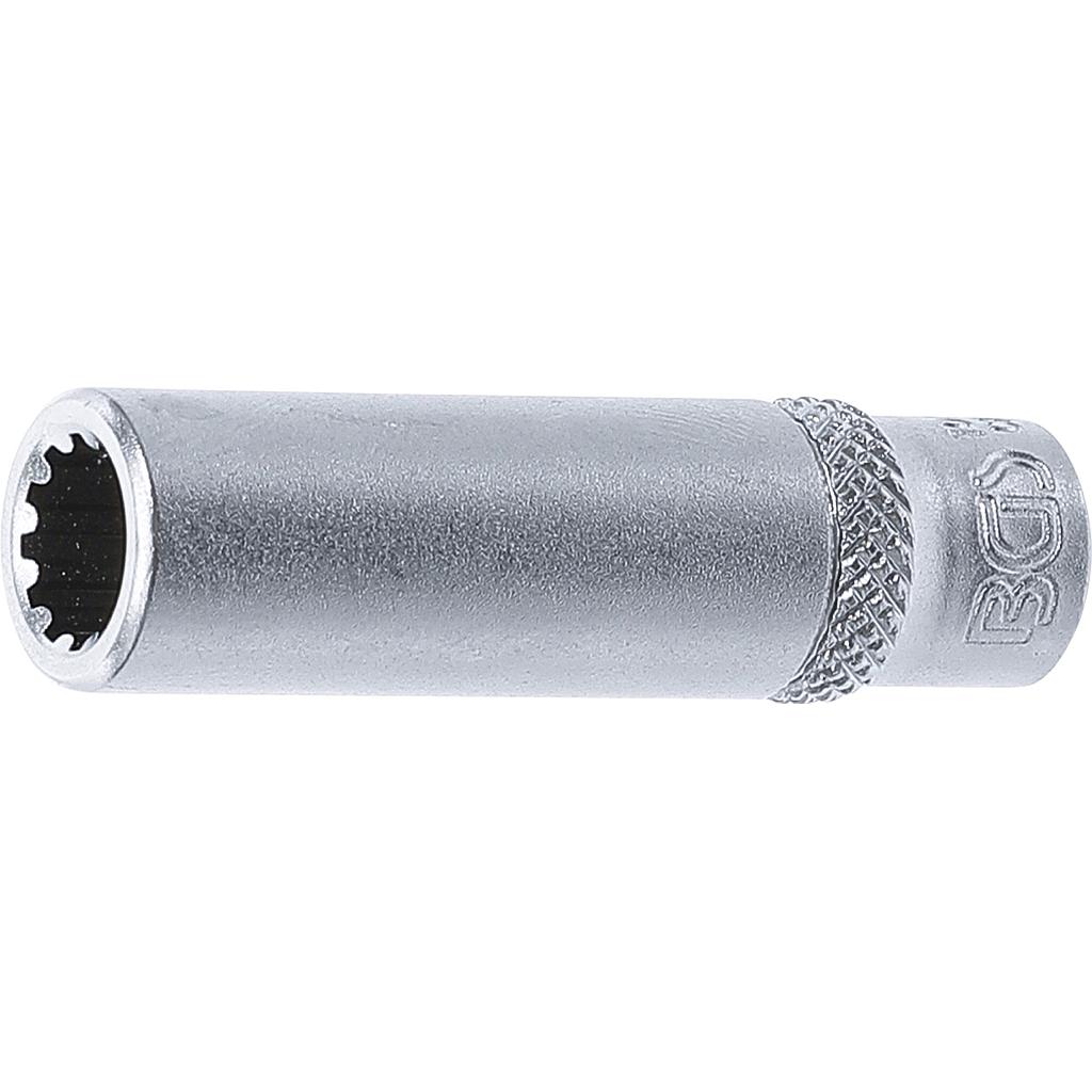 Steckschlüssel-Einsatz Gear Lock, tief | Antrieb Innenvierkant 6,3 mm (1/4&quot;) | SW 8 mm