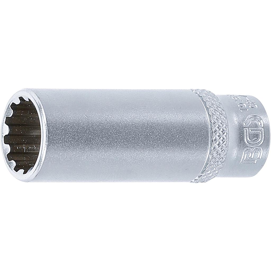 Steckschlüssel-Einsatz Gear Lock, tief | Antrieb Innenvierkant 6,3 mm (1/4&quot;) | SW 12 mm