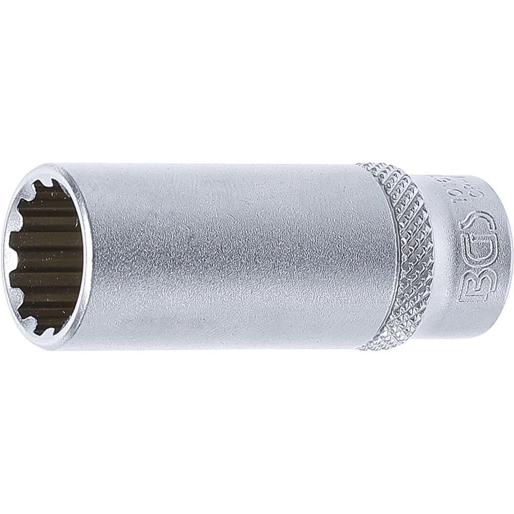 Steckschlüssel-Einsatz Gear Lock, tief | Antrieb Innenvierkant 6,3 mm (1/4&quot;) | SW 13 mm