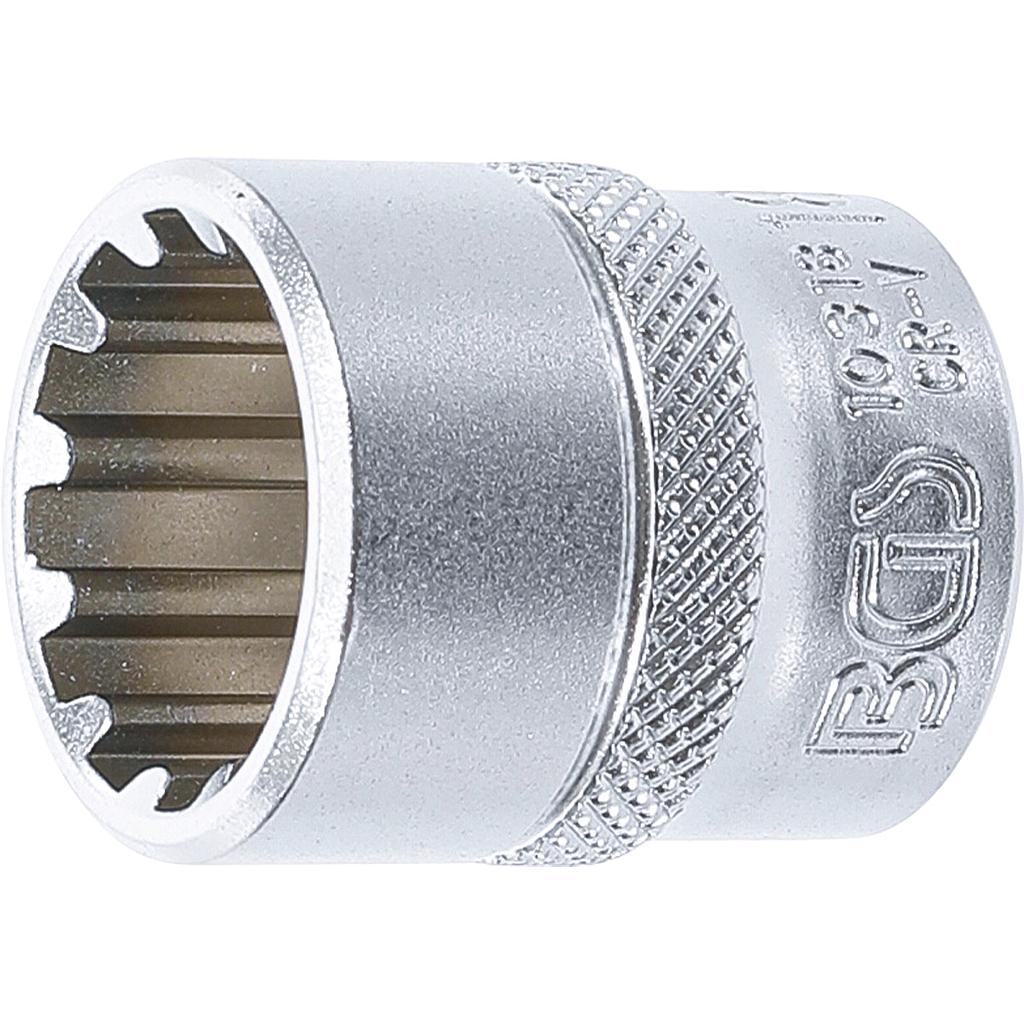 Steckschlüssel-Einsatz Gear Lock | Antrieb Innenvierkant 10 mm (3/8&quot;) | SW 18 mm
