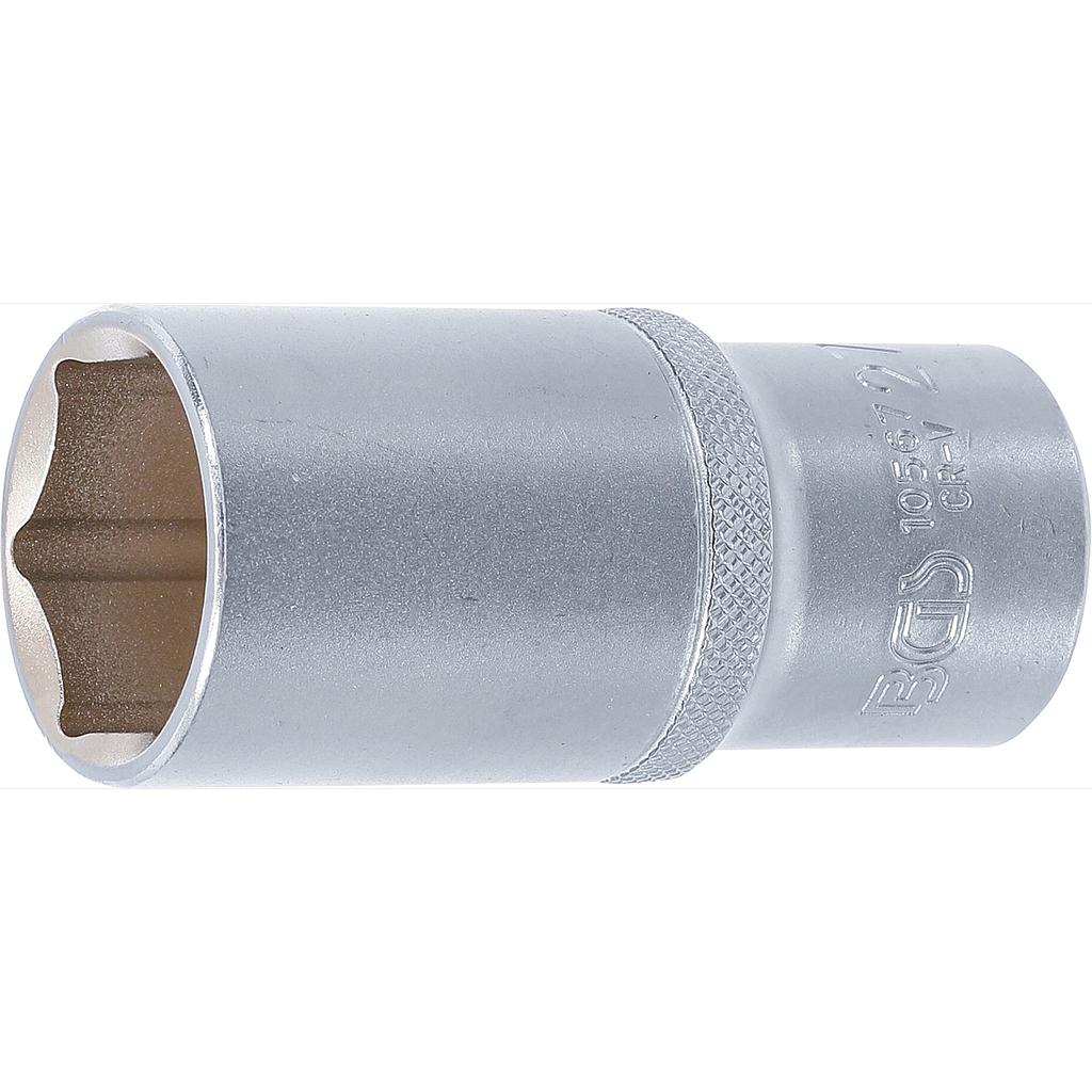 Steckschlüssel-Einsatz Sechskant, tief | Antrieb Innenvierkant 12,5 mm (1/2&quot;) | SW 27 mm