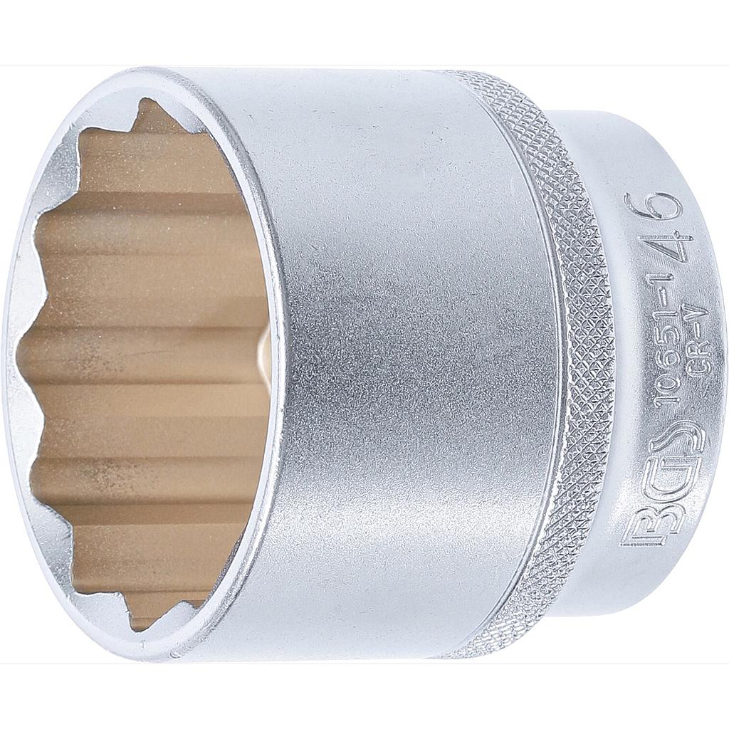 Steckschlüssel-Einsatz Zwölfkant | Antrieb Innenvierkant 12,5 mm (1/2&quot;) | SW 46 mm