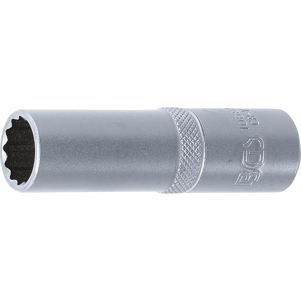 Steckschlüssel-Einsatz Zwölfkant, tief | Antrieb Innenvierkant 12,5 mm (1/2&quot;) | SW 15 mm