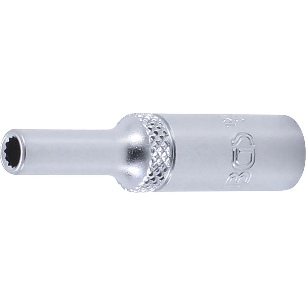 Steckschlüssel-Einsatz Zwölfkant, tief | Antrieb Innenvierkant 6,3 mm (1/4&quot;) | SW 4 mm