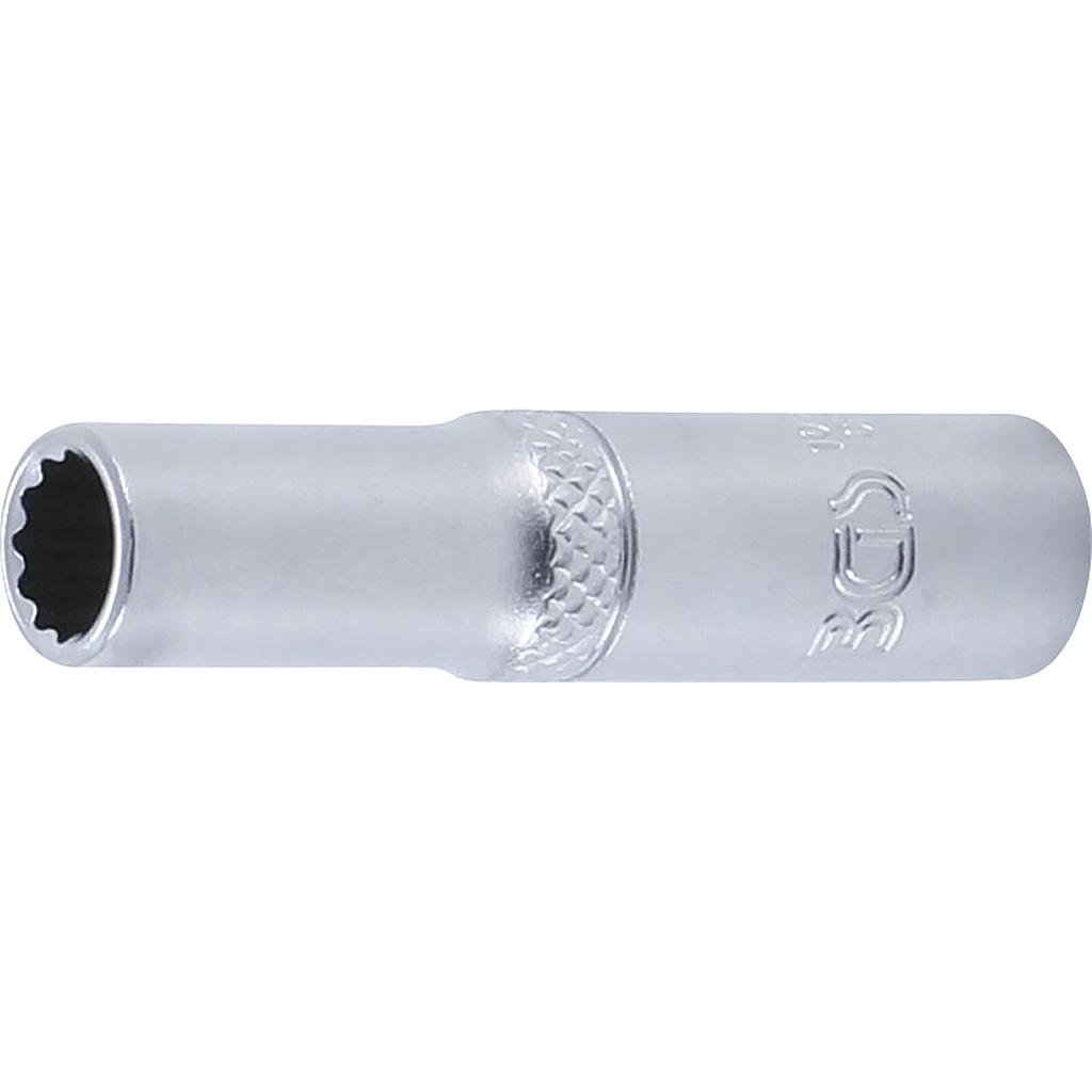 Steckschlüssel-Einsatz Zwölfkant, tief | Antrieb Innenvierkant 6,3 mm (1/4&quot;) | SW 7 mm