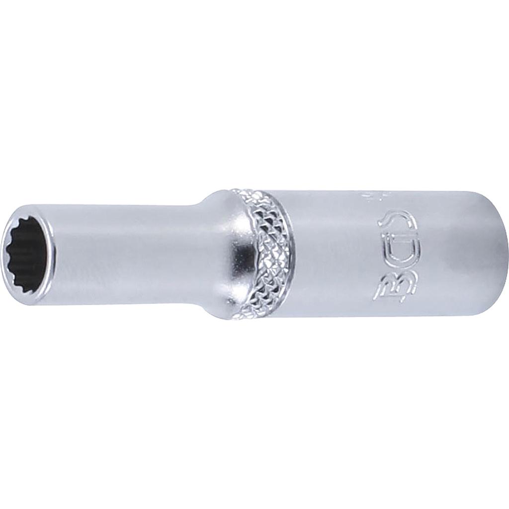 Steckschlüssel-Einsatz Zwölfkant, tief | Antrieb Innenvierkant 6,3 mm (1/4&quot;) | SW 6 mm