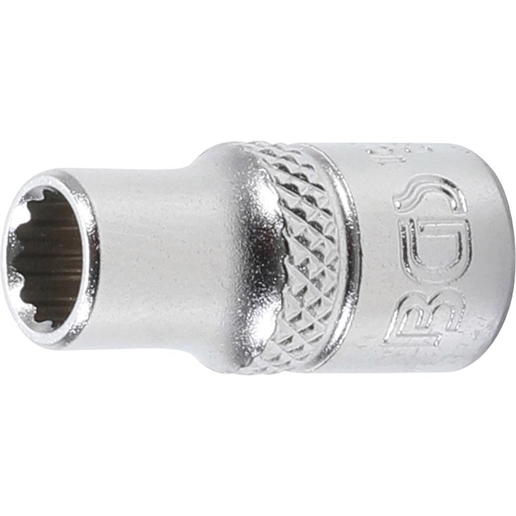 Steckschlüssel-Einsatz Zwölfkant | Antrieb Innenvierkant 6,3 mm (1/4&quot;) | SW 6 mm