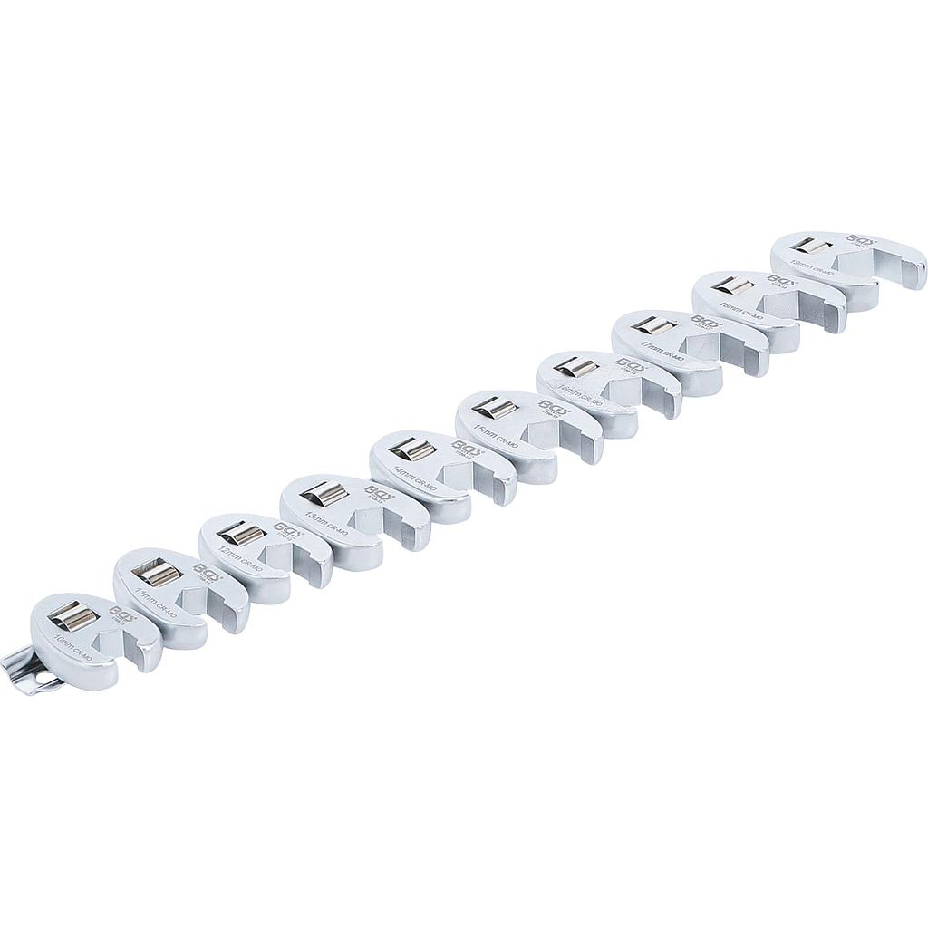 Hahnenfußschlüssel-Satz | Antrieb Innenvierkant 10 mm (3/8&quot;) | SW 10 - 19 mm | 10-tlg.