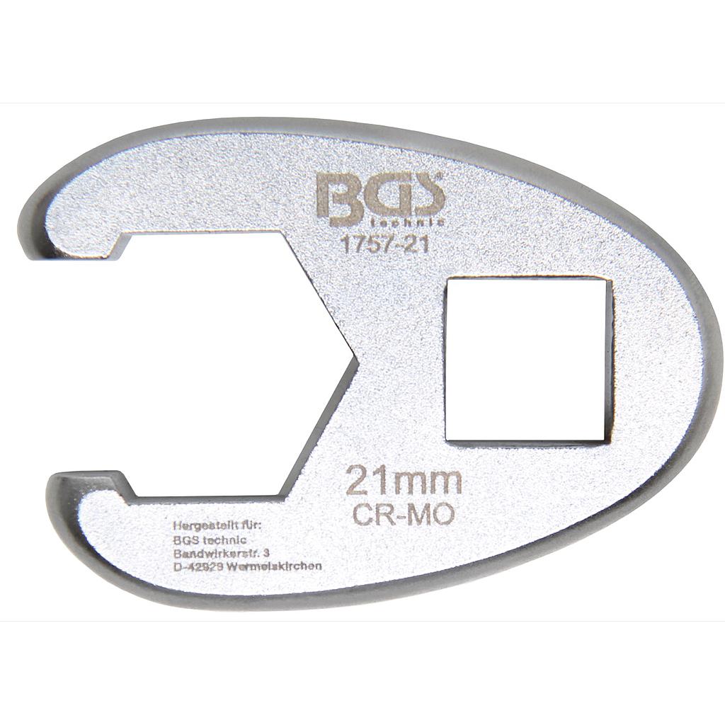 Hahnenfußschlüssel | Antrieb Innenvierkant 12,5 mm (1/2&quot;) | SW 21 mm