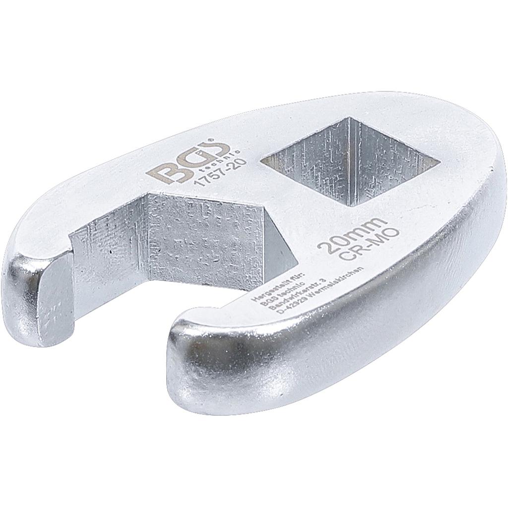Hahnenfußschlüssel | Antrieb Innenvierkant 12,5 mm (1/2&quot;) | SW 20 mm