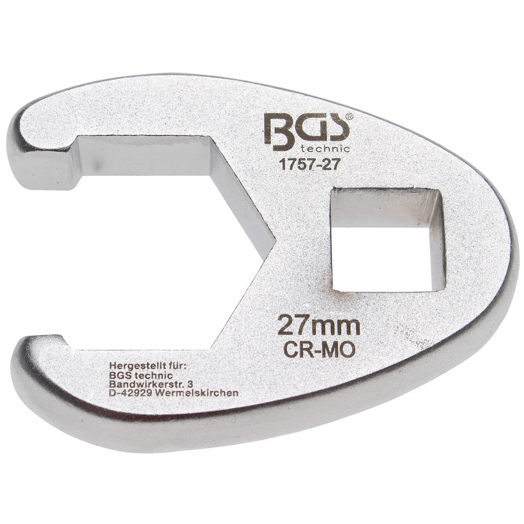 Hahnenfußschlüssel | Antrieb Innenvierkant 12,5 mm (1/2&quot;) | SW 27 mm