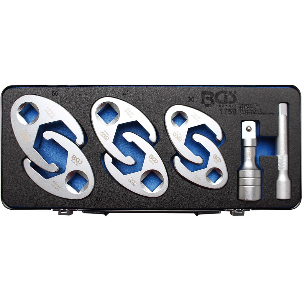 Hahnenfußschlüssel-Satz | Antrieb Innenvierkant 12,5 mm (1/2&quot;) / 20 mm (3/4&quot;) | 8-tlg.