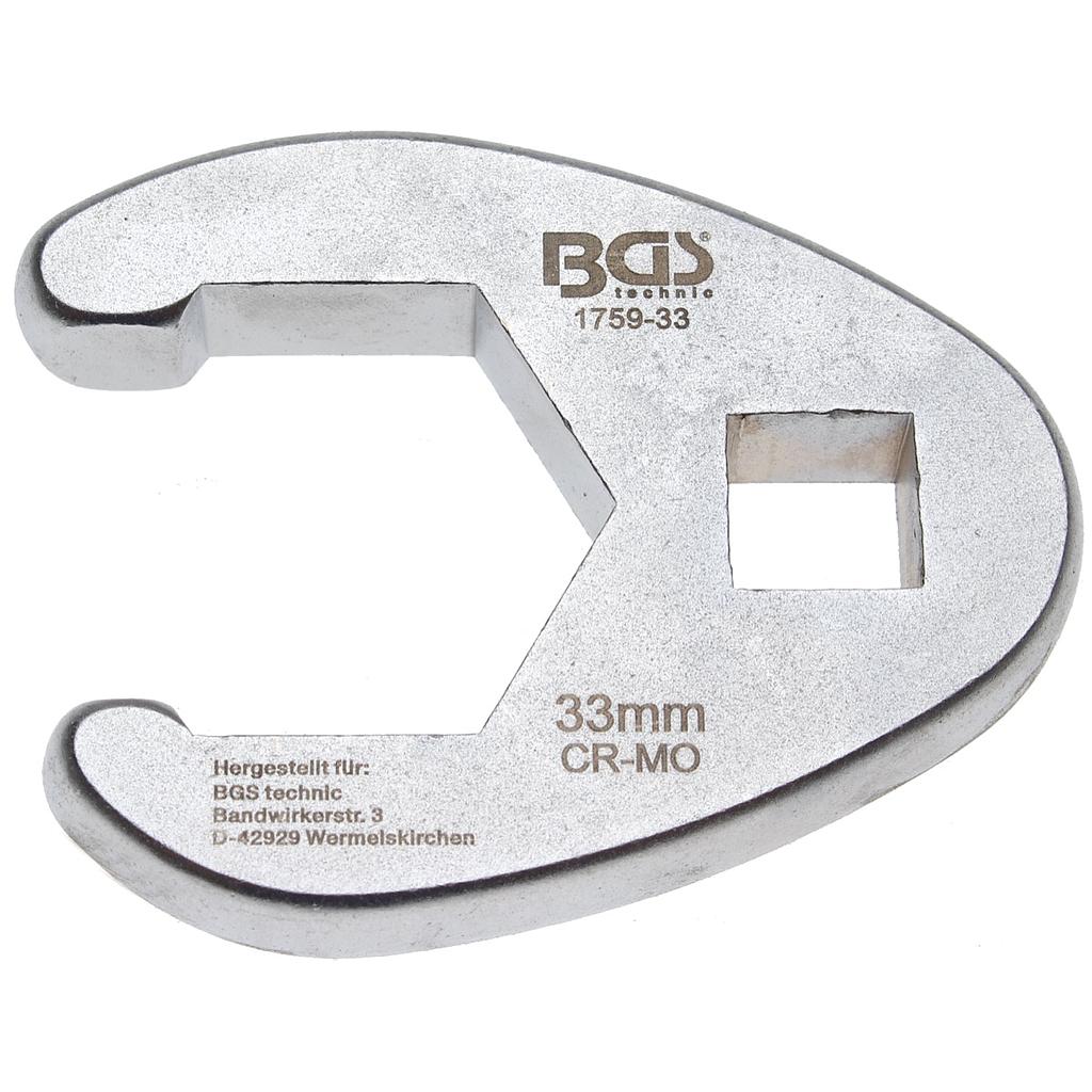 Hahnenfußschlüssel | Antrieb Innenvierkant 12,5 mm (1/2&quot;) | SW 33 mm