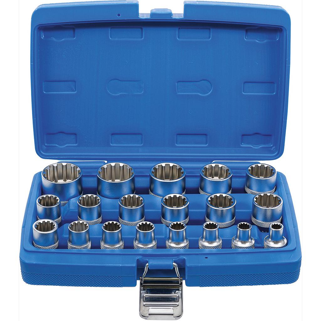 Steckschlüssel-Einsatz-Satz Gear Lock | Antrieb Innenvierkant 12,5 mm (1/2&quot;) | 19-tlg.